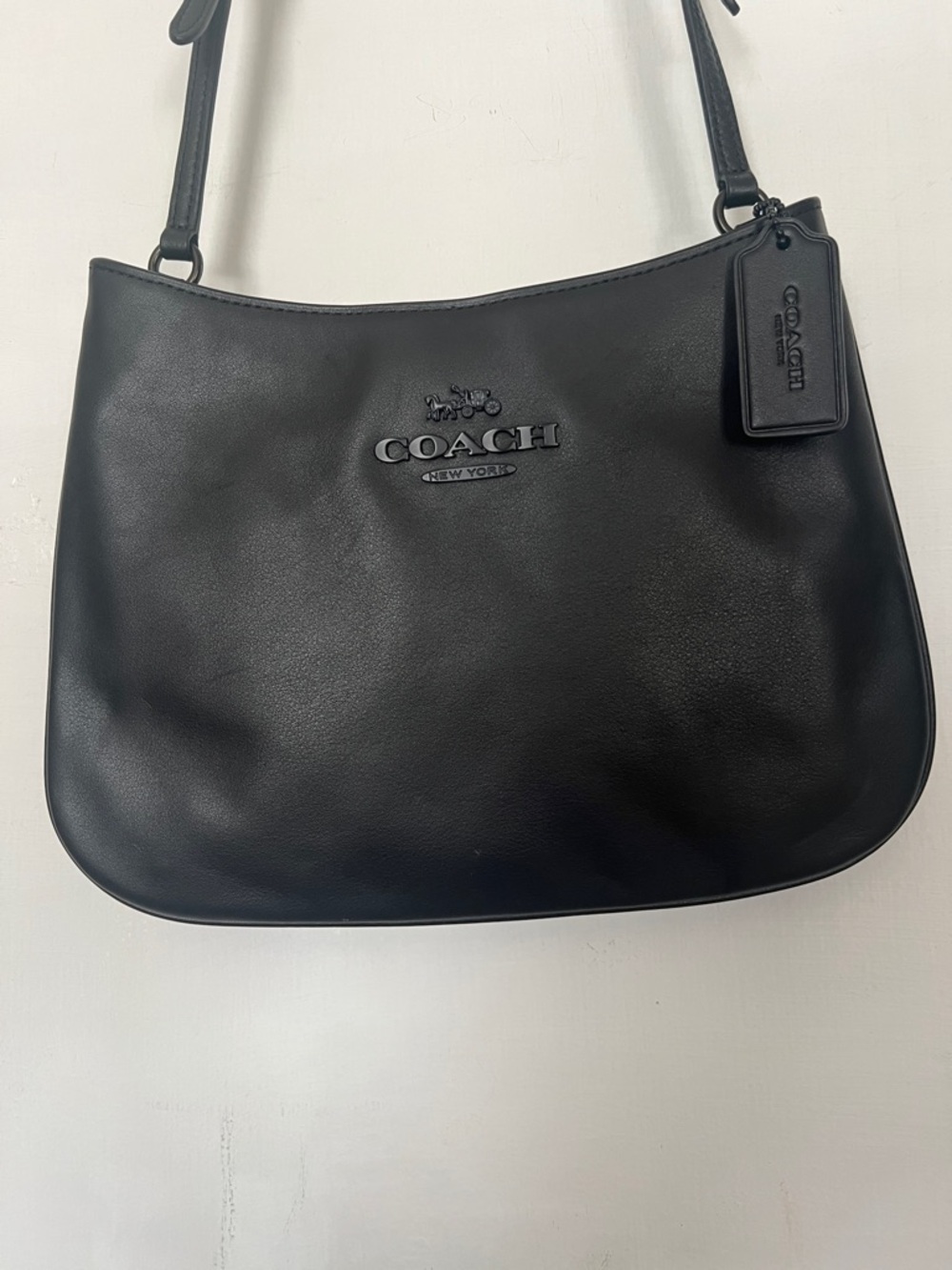 Coach Black Leather Shoulder Hobo Bag